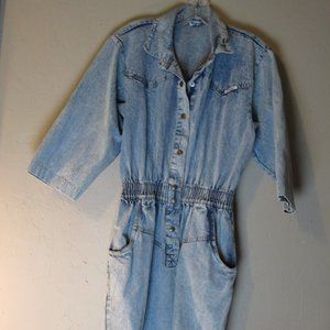Vintage 1980's Dreams denim jean Jumper dress Acid